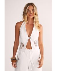 Nasty Gal - Cutwork Tie Front Tailored Vest - Lyst