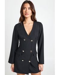 Boohoo - Tailored Long Sleeve Mini Dress - Lyst