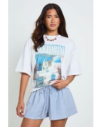 Boohoo - Stripe Elasticated Waist Shorts - Lyst