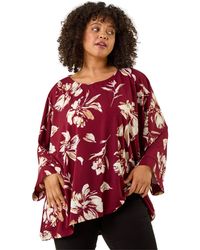 Roman - Curve Floral Print Stretch Top - Lyst