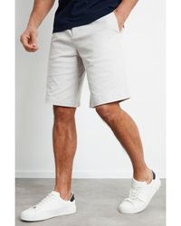Threadbare - Off 'Misty' Longer Length Cotton Twill Chino Shorts With Stretch - Lyst