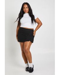 Boohoo - Plus Suede Wrap Skort - Lyst