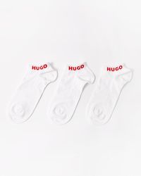 HUGO - 3 Pack Combed Cotton Ankle Length Socks - Lyst