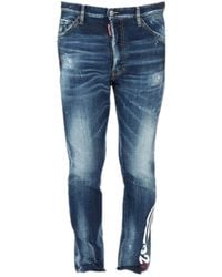 DSquared² - Large Logo Relax Long Crotch Jeans - Lyst