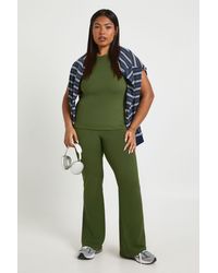 Boohoo - Plus Super Soft High Waist Flared Legging - Lyst