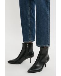 Karen Millen - Leather Heeled Ankle Boot - Lyst