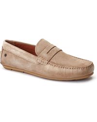 Base London - Collins Leather Sand Loafers - Lyst