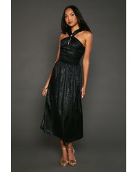 PRINCIPLES - Metallic Halter Neck Midi Dress - Lyst