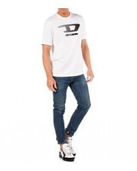 DIESEL - T Just Y4 T Shirt Crew Neck Short Sleeve Casual Cotton Tee - Lyst