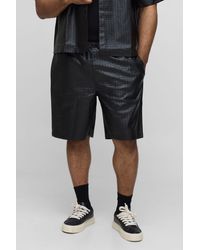 BoohooMAN - Plus Woven Pu Relaxed Fit Pocket Detail Shorts - Lyst