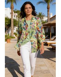 East - Silk Longline Tropical Print Shirt - Lyst