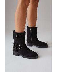 Faith - Eostre Faux Suede Chunky Biker Calf Boots - Lyst