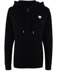 Moschino - Love Small Heart Logo Zip Hoodie Cotton - Lyst