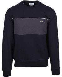 Lacoste - Crewneck Sweatshirt Blackbird/Grape - Lyst