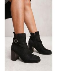 Where's That From - Wheres 'Wren' Ankle Boot With Chunky Heel And Cross Over Strap Detail - Lyst