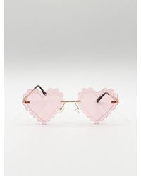 SVNX - Scallop Heart Sunglasses - Lyst