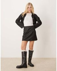 ASOS - Denim Tailored Mini Skirt With Seam Details - Lyst