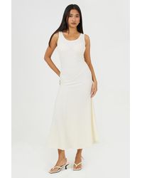 Brave Soul - Textured Jersey Lace Strappy Fit And Flare Maxi Dress - Lyst