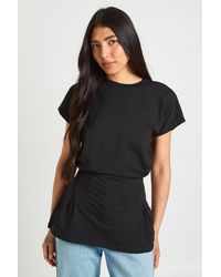 Boohoo - Tall Pleat Waist Peplum T-Shirt - Lyst