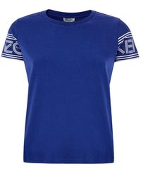KENZO - Blauwe Katoenen T-Shirt - Lyst