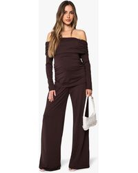 Boohoo - Maternity Bandeau Ruched Top And Wide Leg Trouser Co-Ord - Lyst