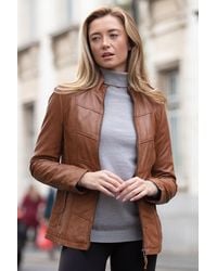 Ashwood Leather - 'Isla' Real Mandarin Collared Jacket - Lyst