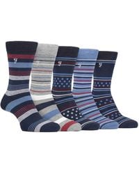 Farah - 5 Pack Bamboo Bright Striped Patterned Socks - Lyst