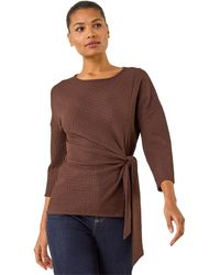Roman - Textured Asymmetric Wrap Top - Lyst
