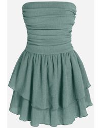 Hiccup - Strapless Textured Ruffle Mini Dress - Lyst