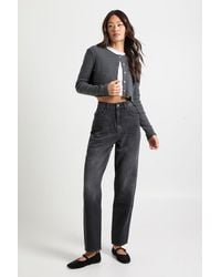 Boohoo - Tall Basics High Waist Mom Jean - Lyst