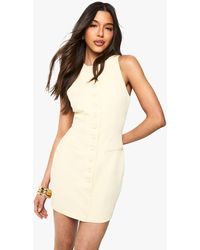 Boohoo - Button Front Tailored Mini Dress - Lyst