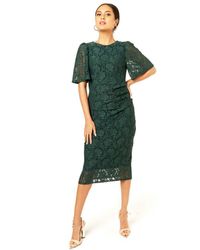 Gini London - Lace Detailed Bodycon Midi Dress - Lyst