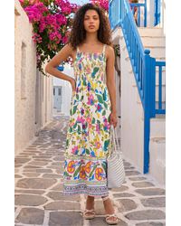 Roman - Petite Floral Print Strappy Midi Dress - Lyst
