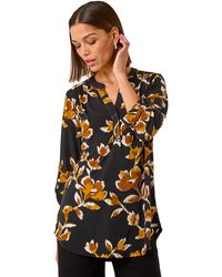 Roman - Abstract Print Pleated Shirt - Lyst