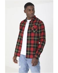 Brave Soul - Checked 'Larilla' Brushed Cotton Flannel Long Sleeve Shirt - Lyst