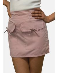 Gini London - Rose Bow Pocket Detail Micro Mini Skirt - Lyst