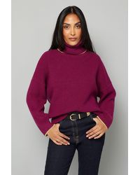 Wallis - Petite Roll Neck Detail Jumper - Lyst