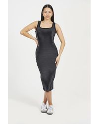Brave Soul - Cotton Jersey Scoop Neck Stripe Bodycon Midi Dress - Lyst