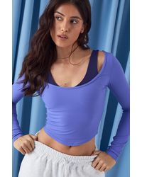 DSGN Studio - Sculpt Rib Scoop Neck Long Sleeve Top - Lyst