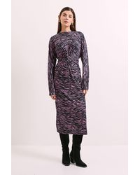 PRINCIPLES - Printed Twist Front Jersey Midi Dress - Lyst