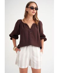 MixRay - Buttoned Muslin Blouse - Lyst