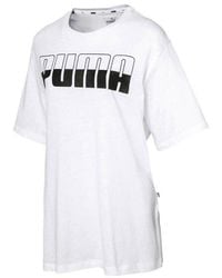 PUMA - Rebel Boyfriend Logo T-Shirt Top 855056 02 Textile - Lyst