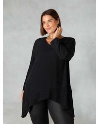 Live Unlimited - Black Ladder Trim High Low Tunic - Lyst