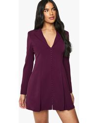 Boohoo - Tailored Hook & Eye Detail Cinched Waist Blazer Dress - Lyst