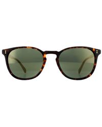 Oliver Peoples - Round Semi Matte Sable Tortoise G15 Goldtone Polarized Vfx Sunglasses - Lyst