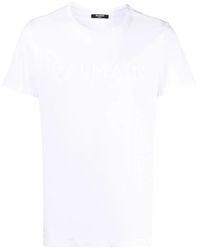 Balmain - Paris Embossed Logo T-Shirt Cotton - Lyst
