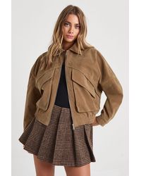 Boohoo - Oversized Faux Suede Jacket - Lyst
