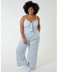 Blue Vanilla - Curve Daisy Print Tie Front Jumpsuit - Lyst