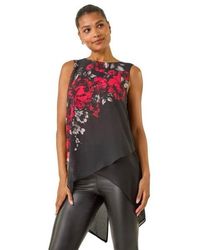 Roman - Floral Wrap Sequin Top - Lyst