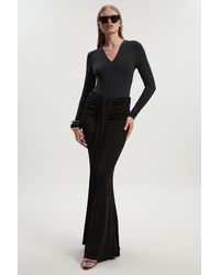 Karen Millen - Tall Premium Stretch Crepe Jersey Maxi Skirt - Lyst